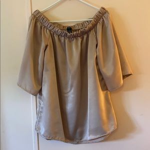 Gold off the shoulder blouse
